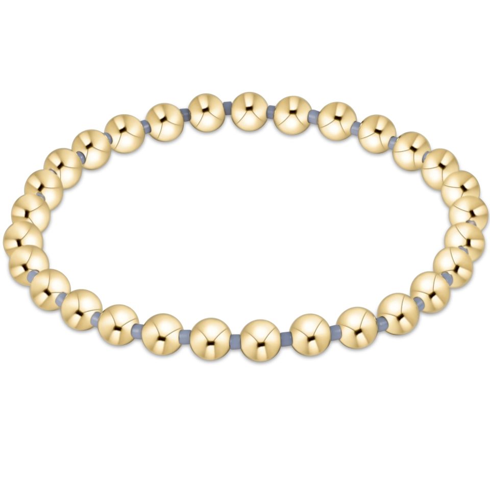 Gameday Hope Grateful 5mm Bead Bracelet - Grey