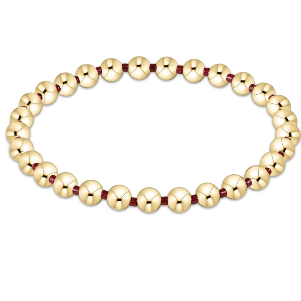 Gameday Hope Grateful 5mm Bead Bracelet - Wine