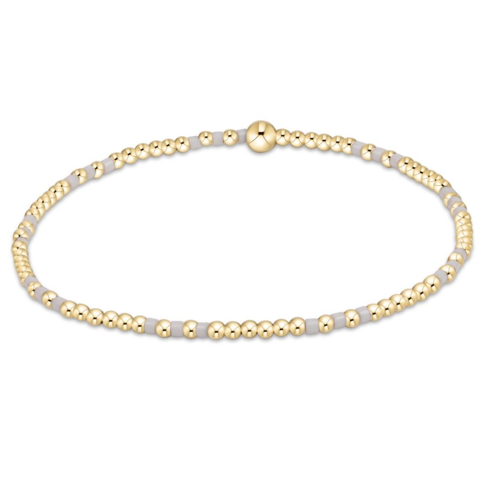 Hope Joy Pattern 2mm Bead Bracelet - White