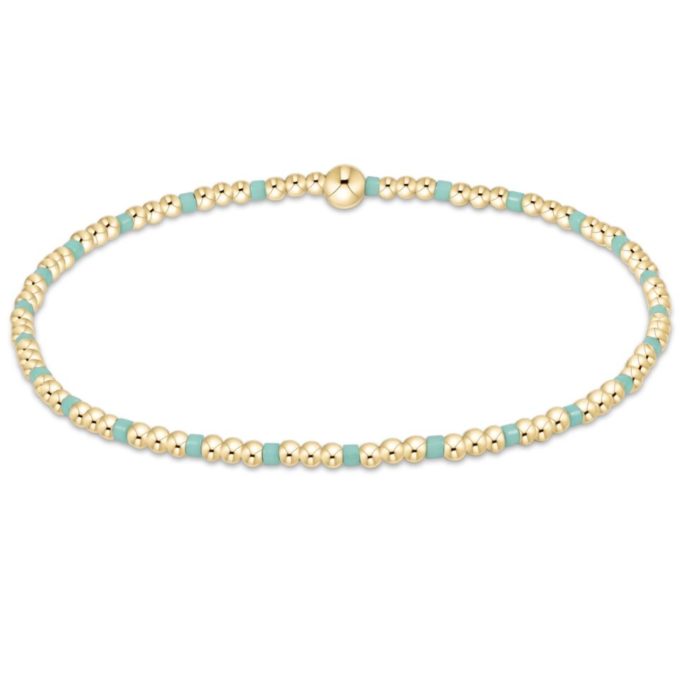 Hope Sincerity Pattern 2mm Bead Bracelet - Mint