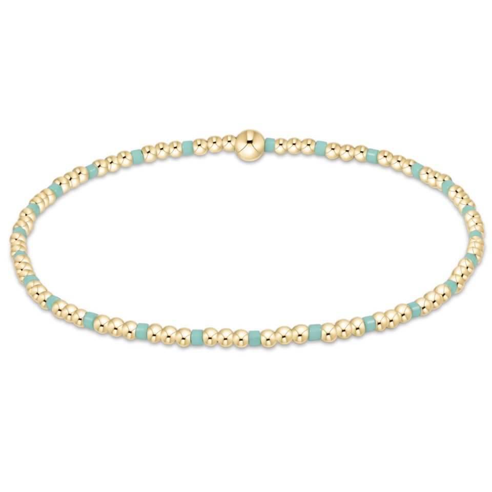 egirl Hope Sincerity Pattern 2mm Bead Bracelet - Mint