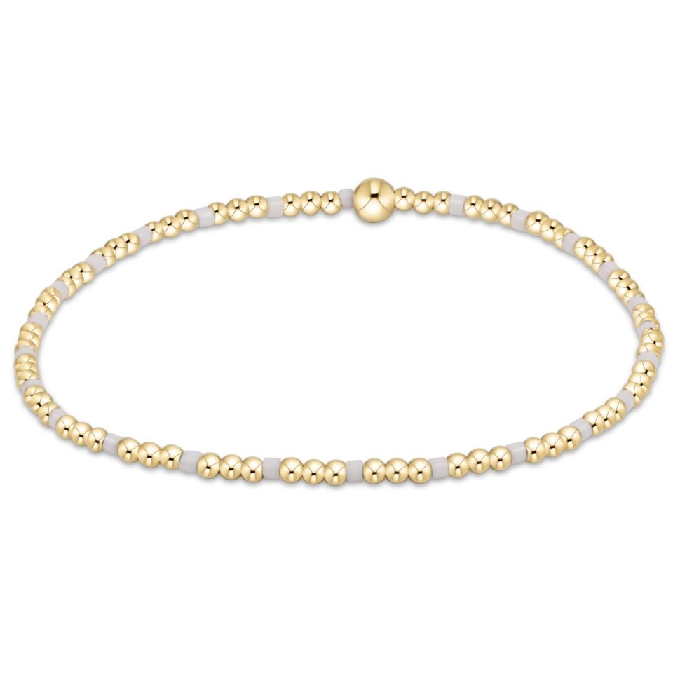 egirl Hope Sincerity Pattern 2mm Bead Bracelet - White