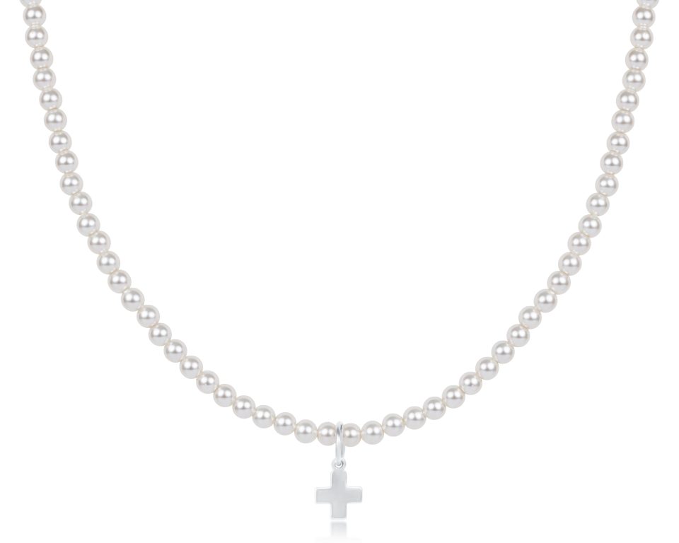 Choker Classic Pearl 3mm Bead - Signature Cross Sterling Charm