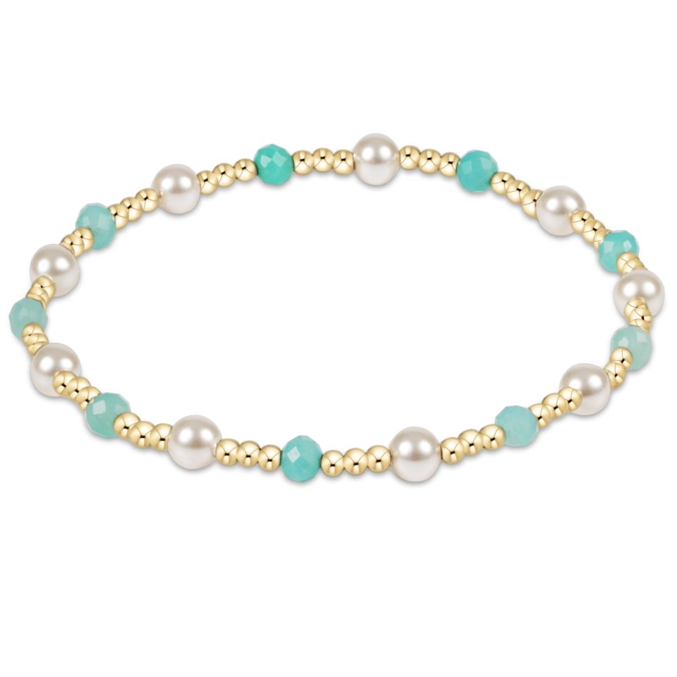 Pearl Sincerity Pattern 4mm Bead Bracelet - Amazonite