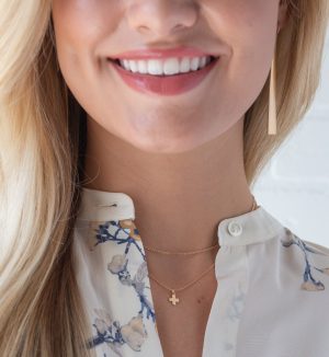 16 Necklace Gold – Signature Cross Gold Charm